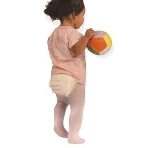 NWT Ruffle Baby Girl Tights Pink with White Lace